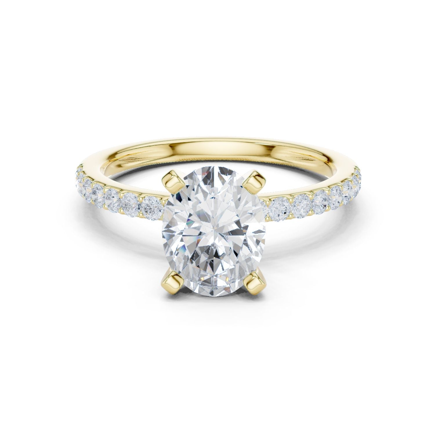 Round Lab Grown Diamond Pave Engagement Ring