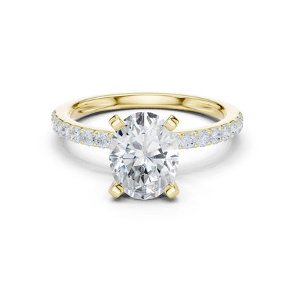 Round Lab Grown Diamond Pave Engagement Ring