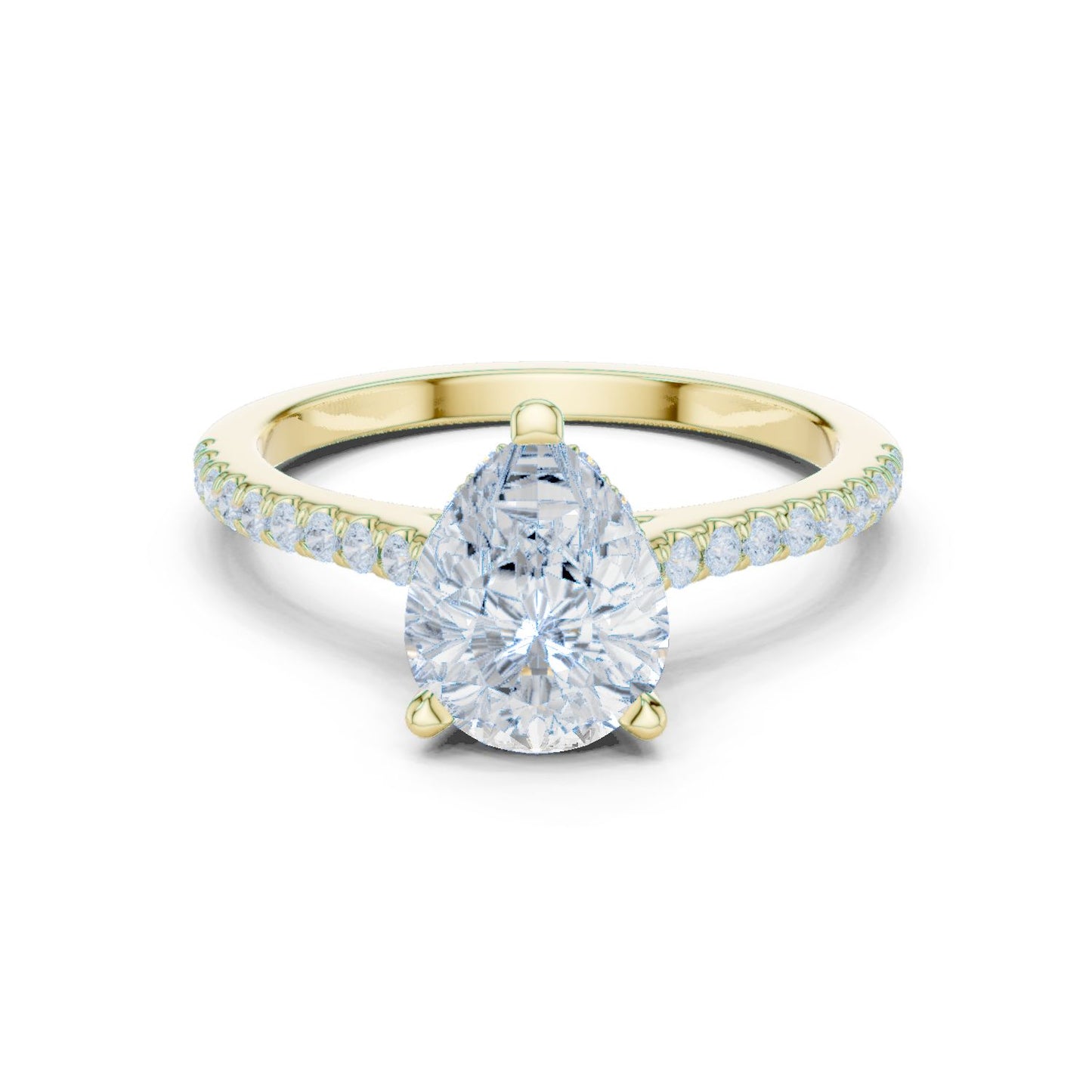 Round Lab Grown Diamond Pave Engagement Ring