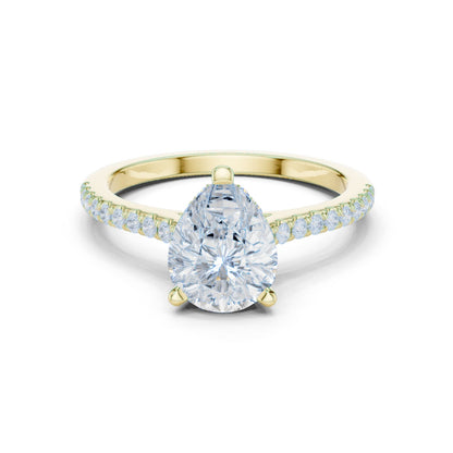 Round Lab Grown Diamond Pave Engagement Ring