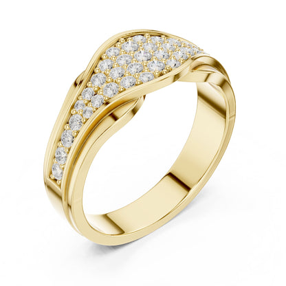 Round Lab Grown Diamond Pave Engagement Ring