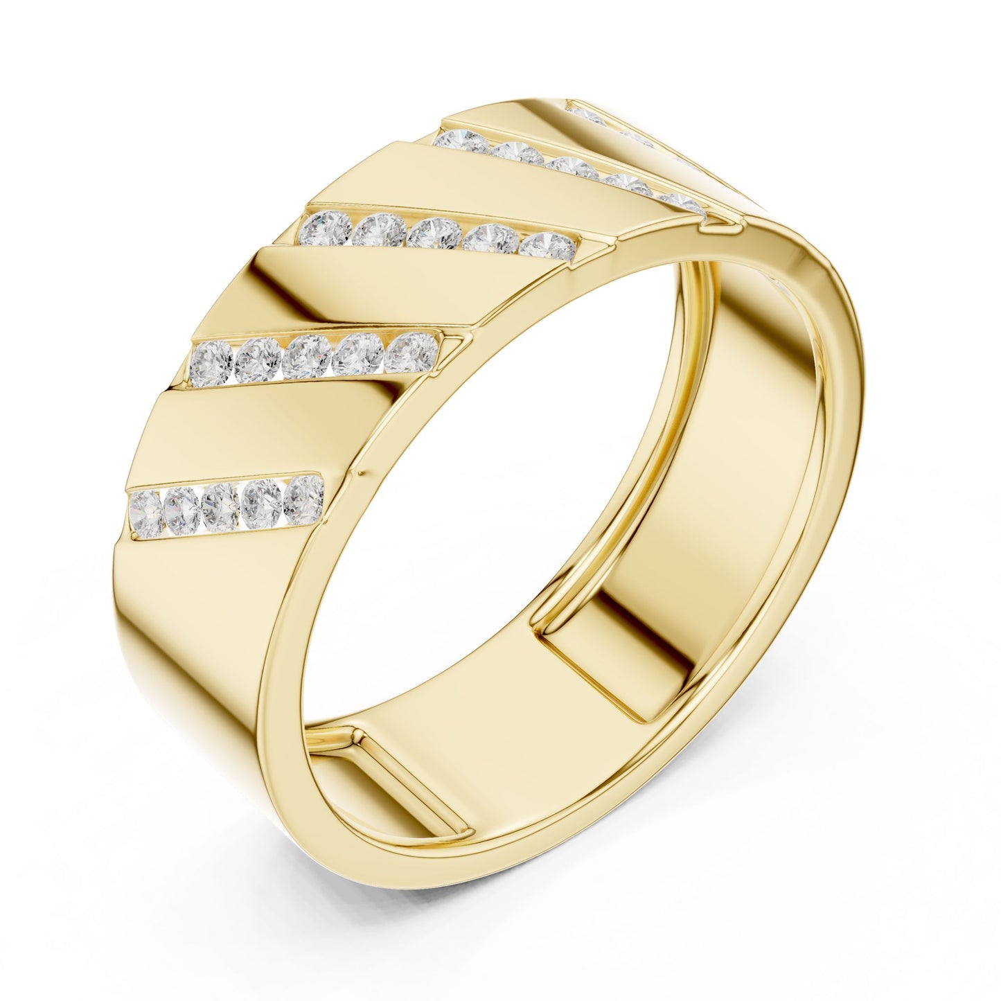 Men's Round Lab Grown Diamond Pave Ring