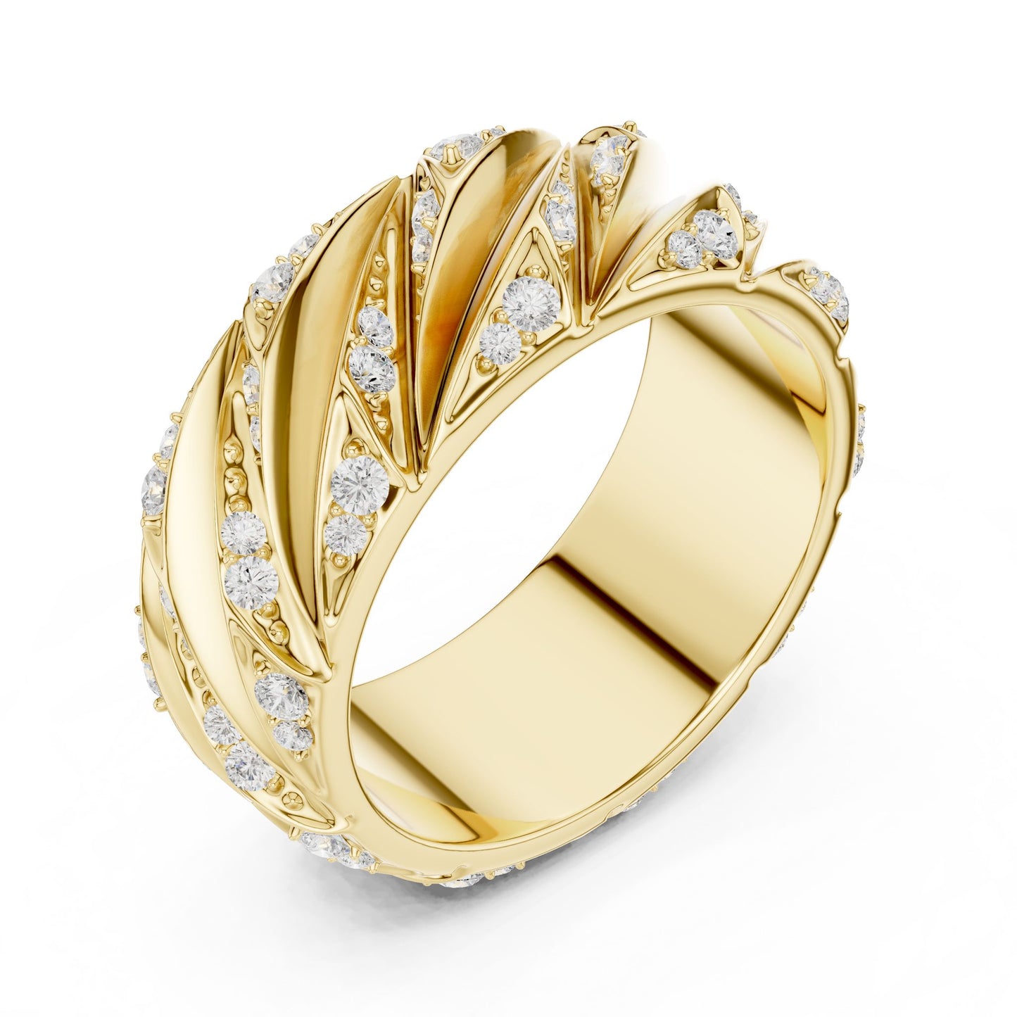 Men's Round Lab Grown Diamond Pave Ring