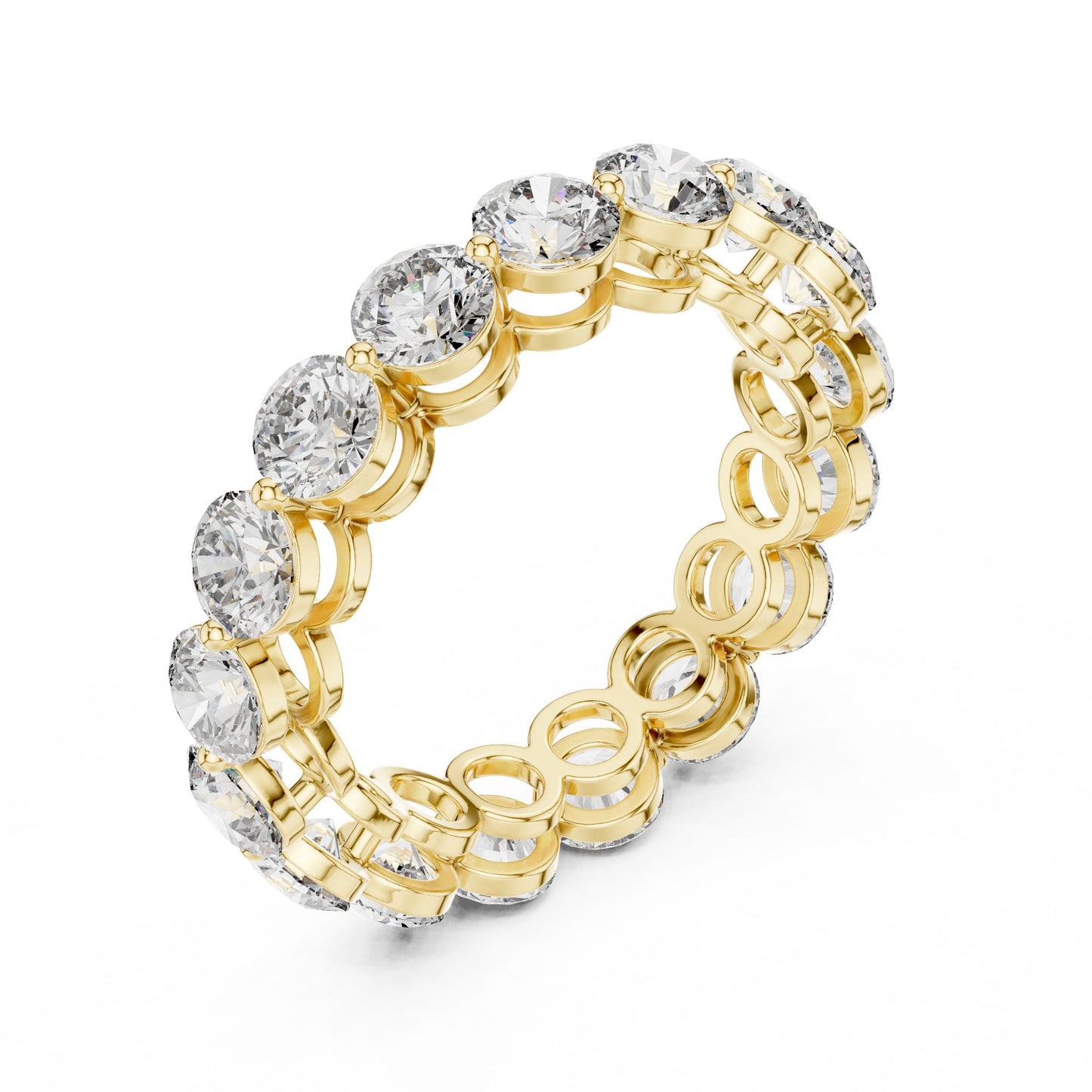 Round Lab Grown Diamond Pave Engagement Ring