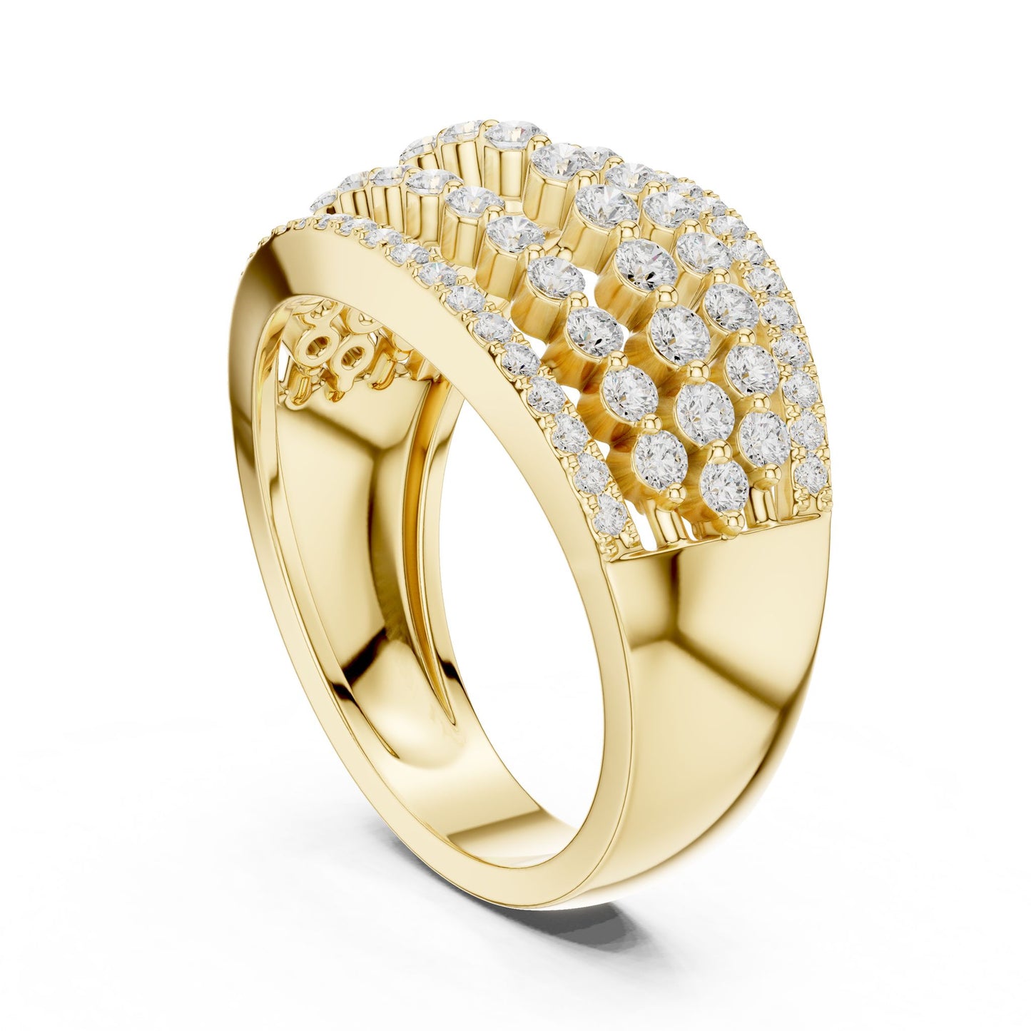 Round Lab Grown Diamond Pave Engagement Ring
