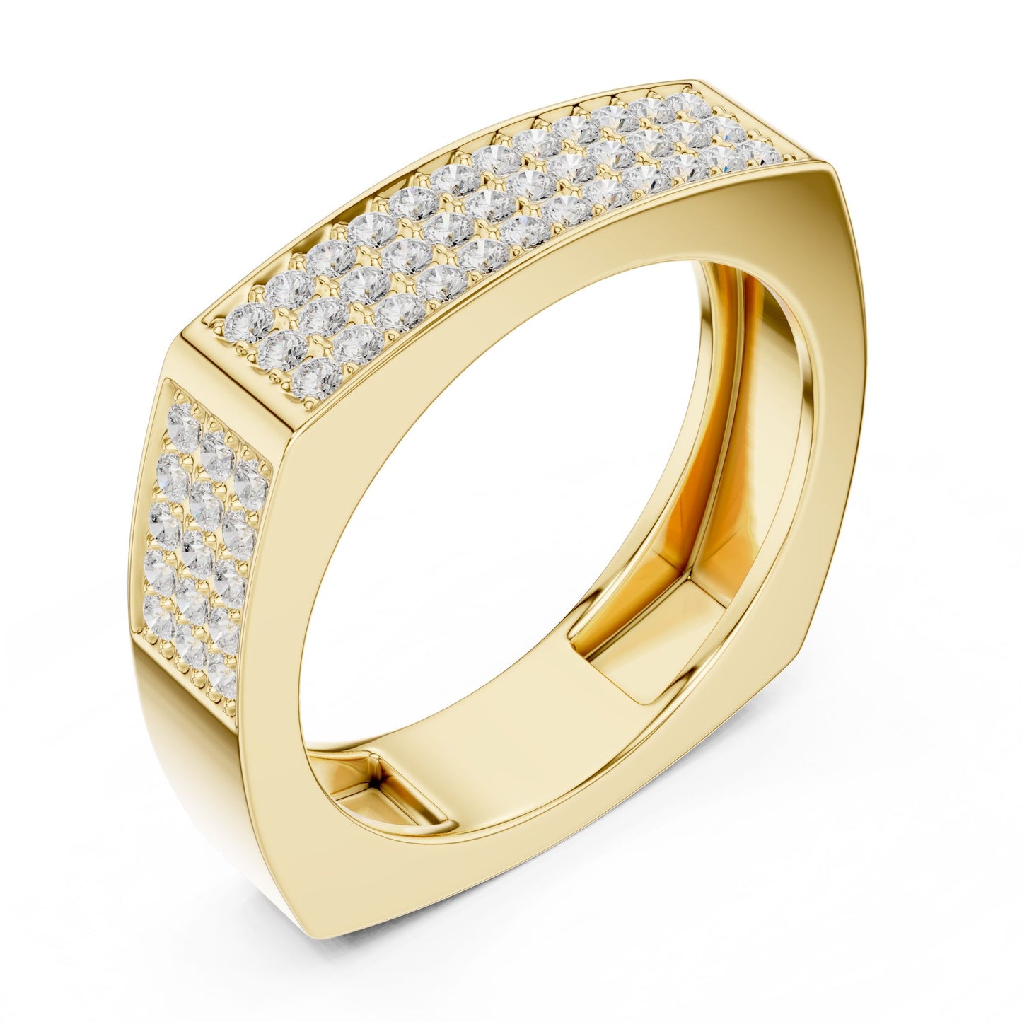 Men's Round Lab Grown Diamond Pave Ring