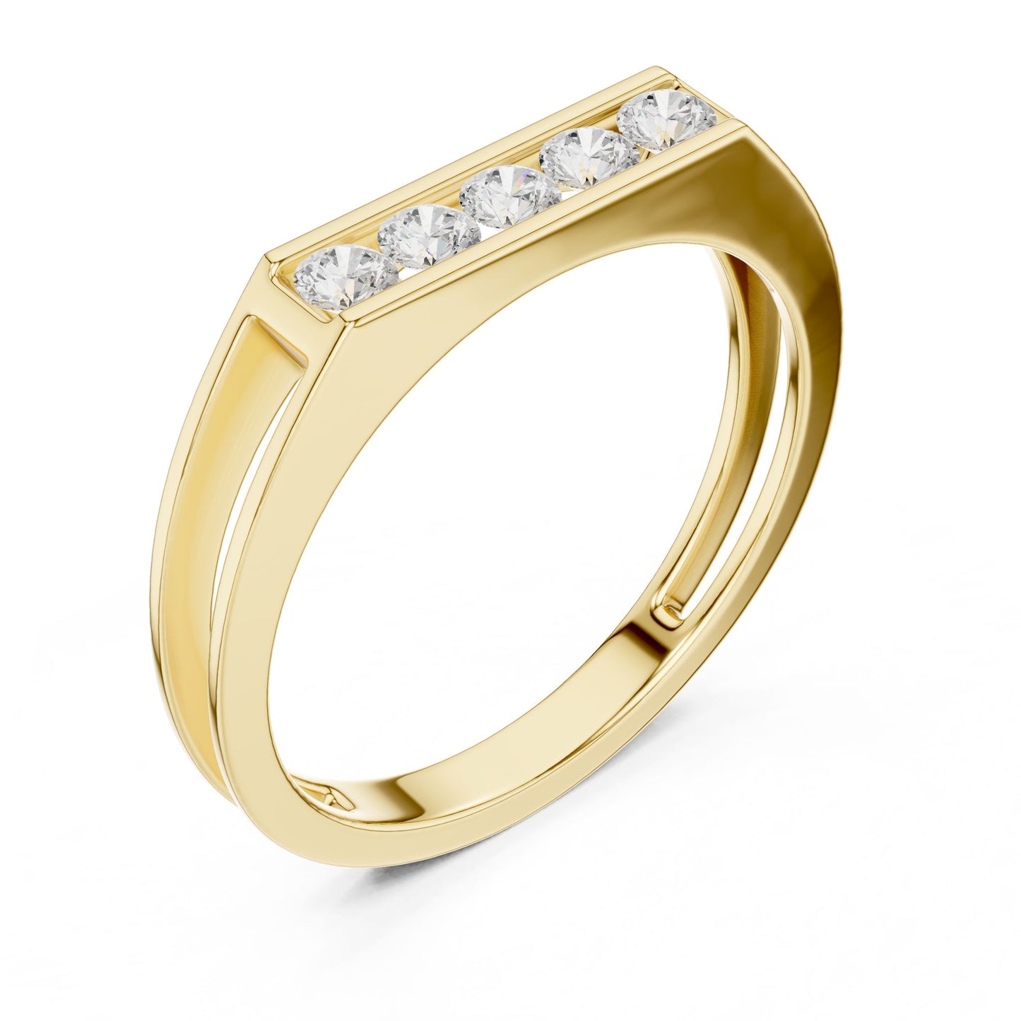 Men's Round Lab Grown Diamond Pave Ring