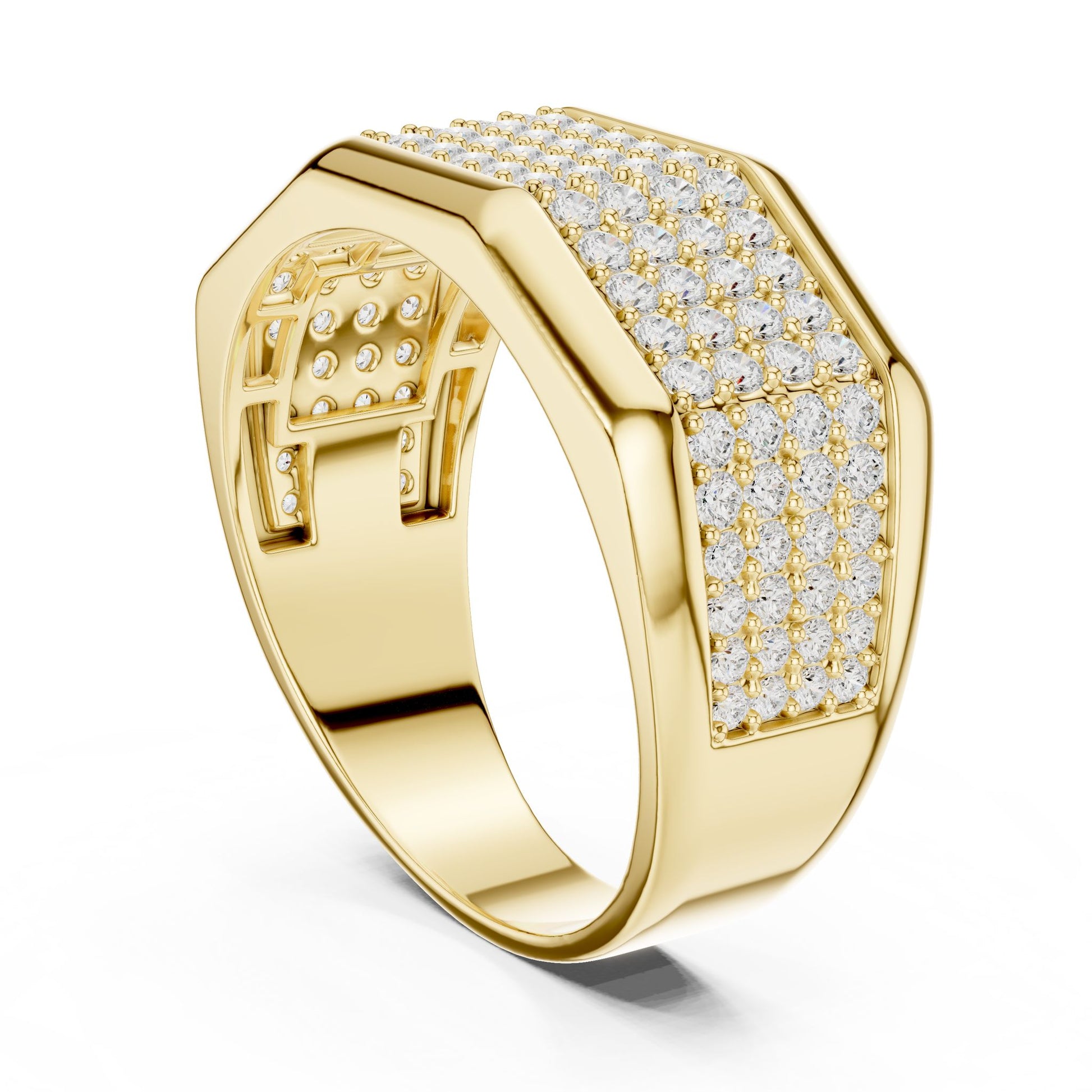 Men's Round Lab Grown Diamond Pave Ring
