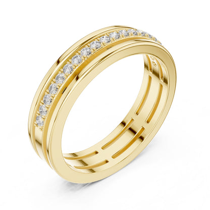 Round Lab Grown Diamond Pave Engagement Ring