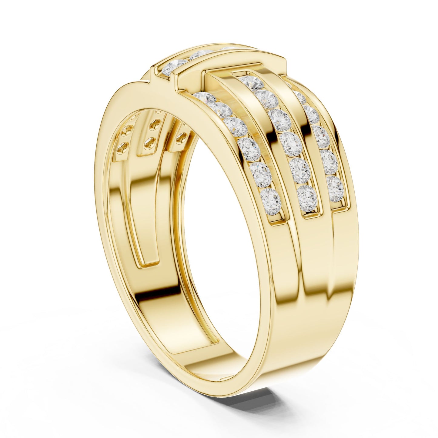 Men's Round Lab Grown Diamond Pave Ring