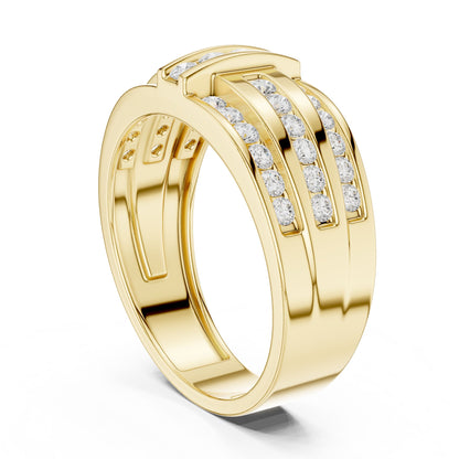Men's Round Lab Grown Diamond Pave Ring
