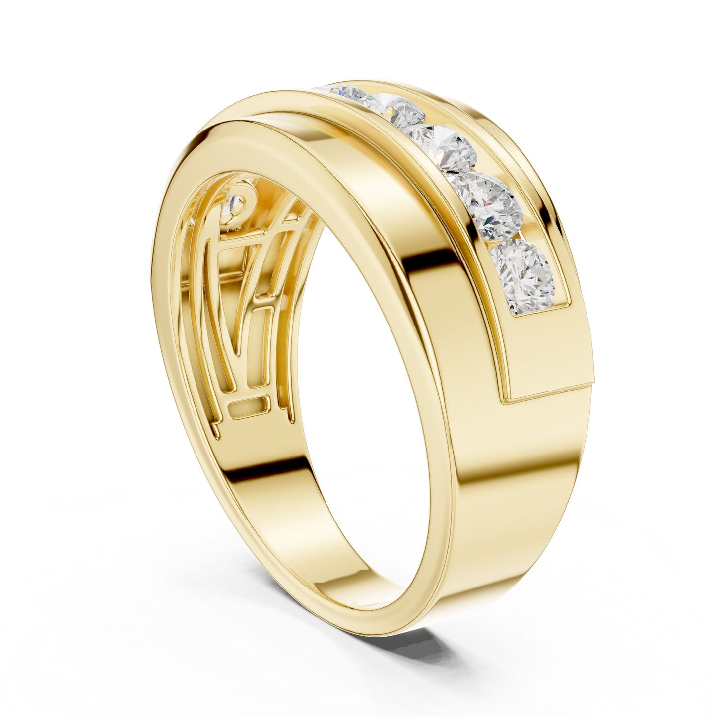 Men's Round Lab Grown Diamond Pave Ring