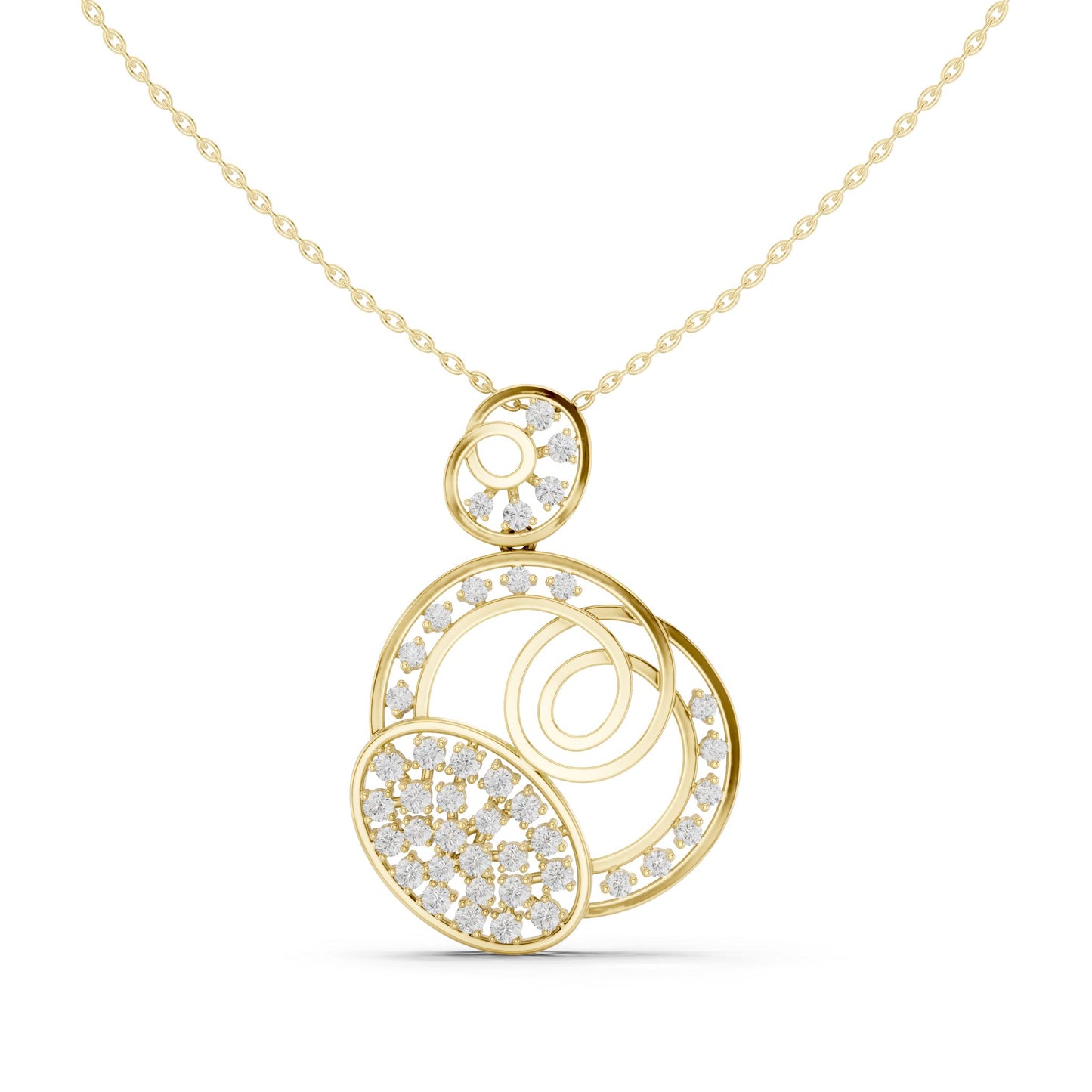 Round Lab Grown Diamond Pave Pendant
