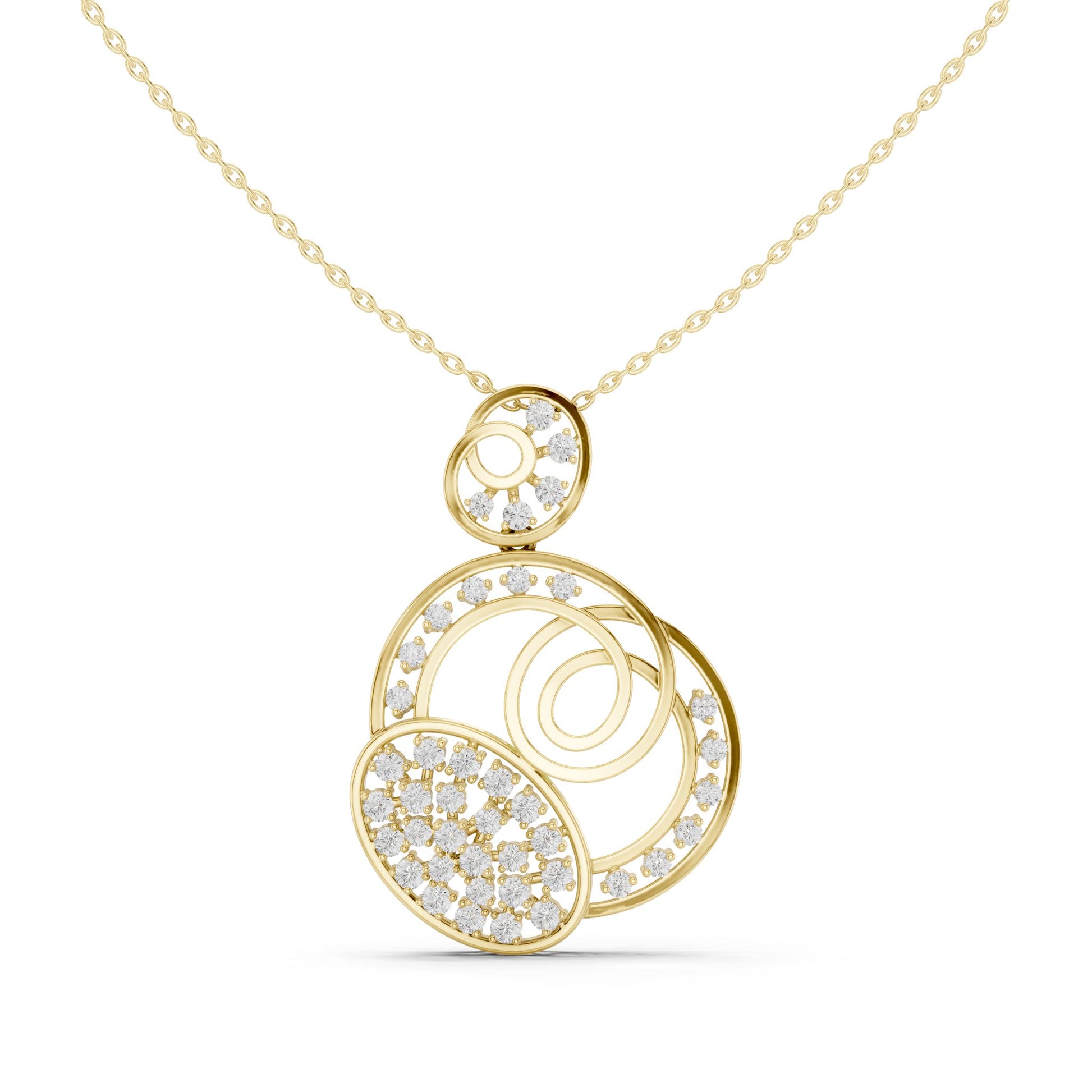 Round Lab Grown Diamond Pave Pendant