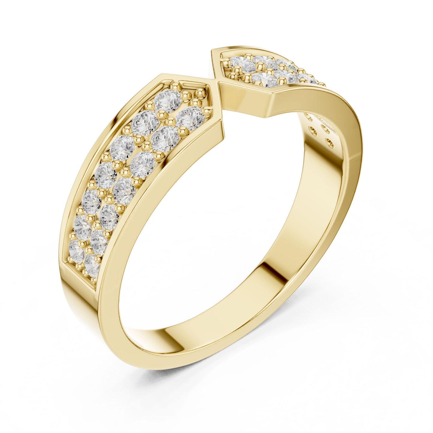 Round Lab Grown Diamond Pave Engagement Ring