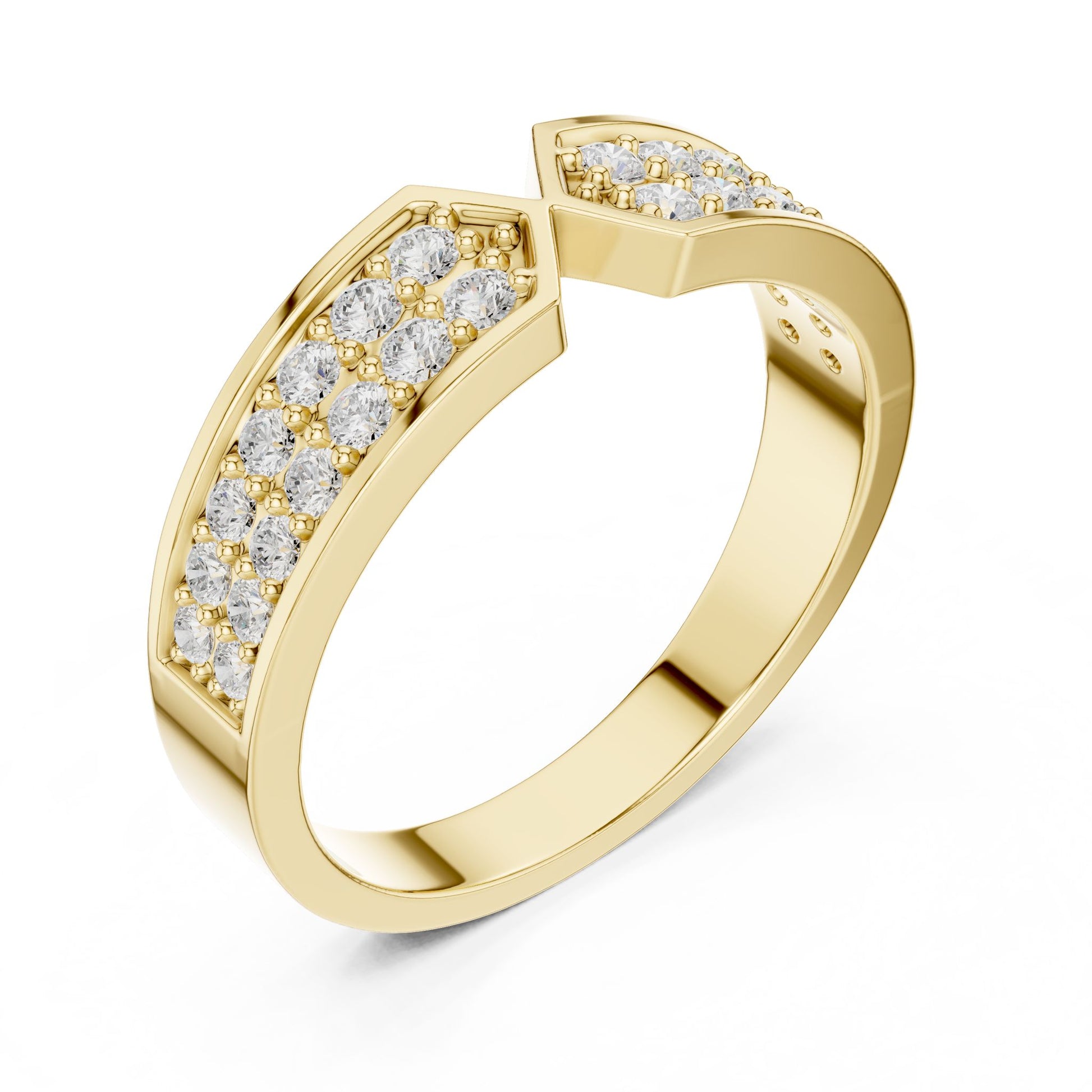 Round Lab Grown Diamond Pave Engagement Ring