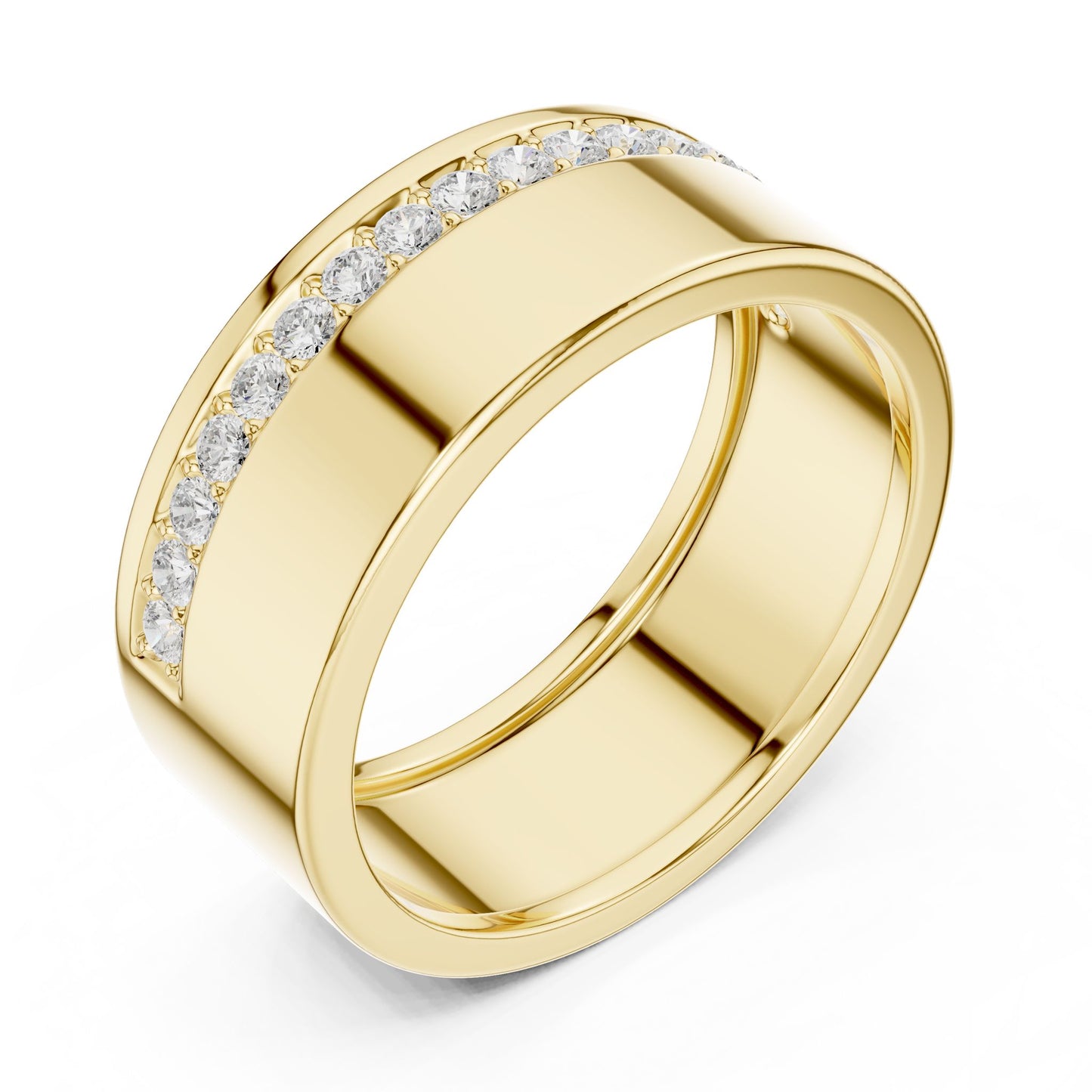 Men's Round Lab Grown Diamond Pave Ring