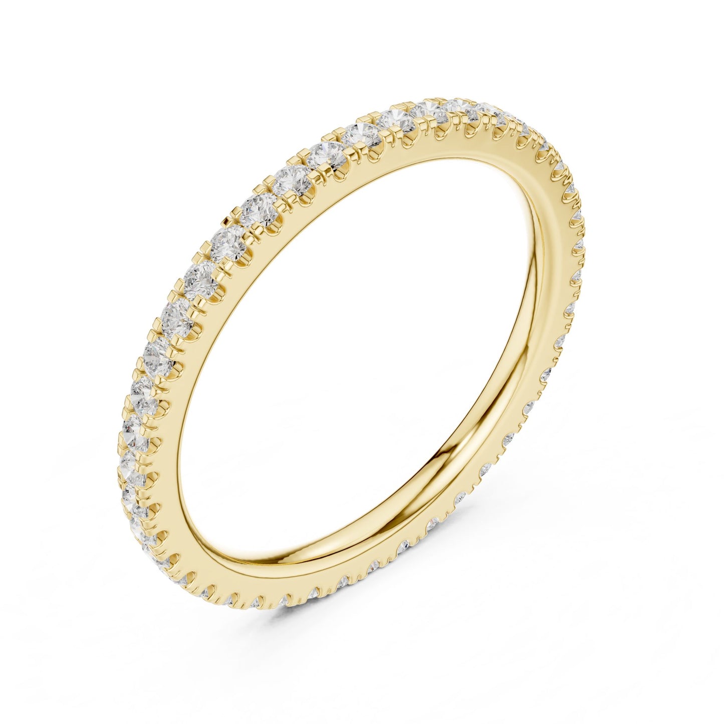 Round Lab Grown Diamond Pave Engagement Ring