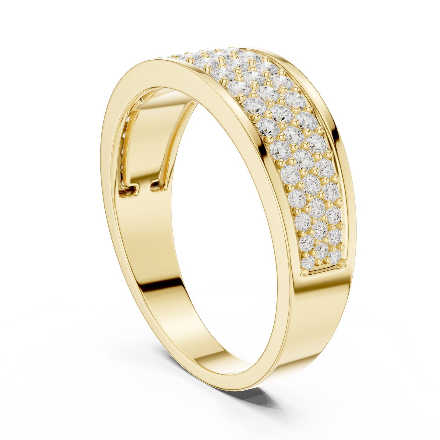 Men's Round Lab Grown Diamond Pave Ring