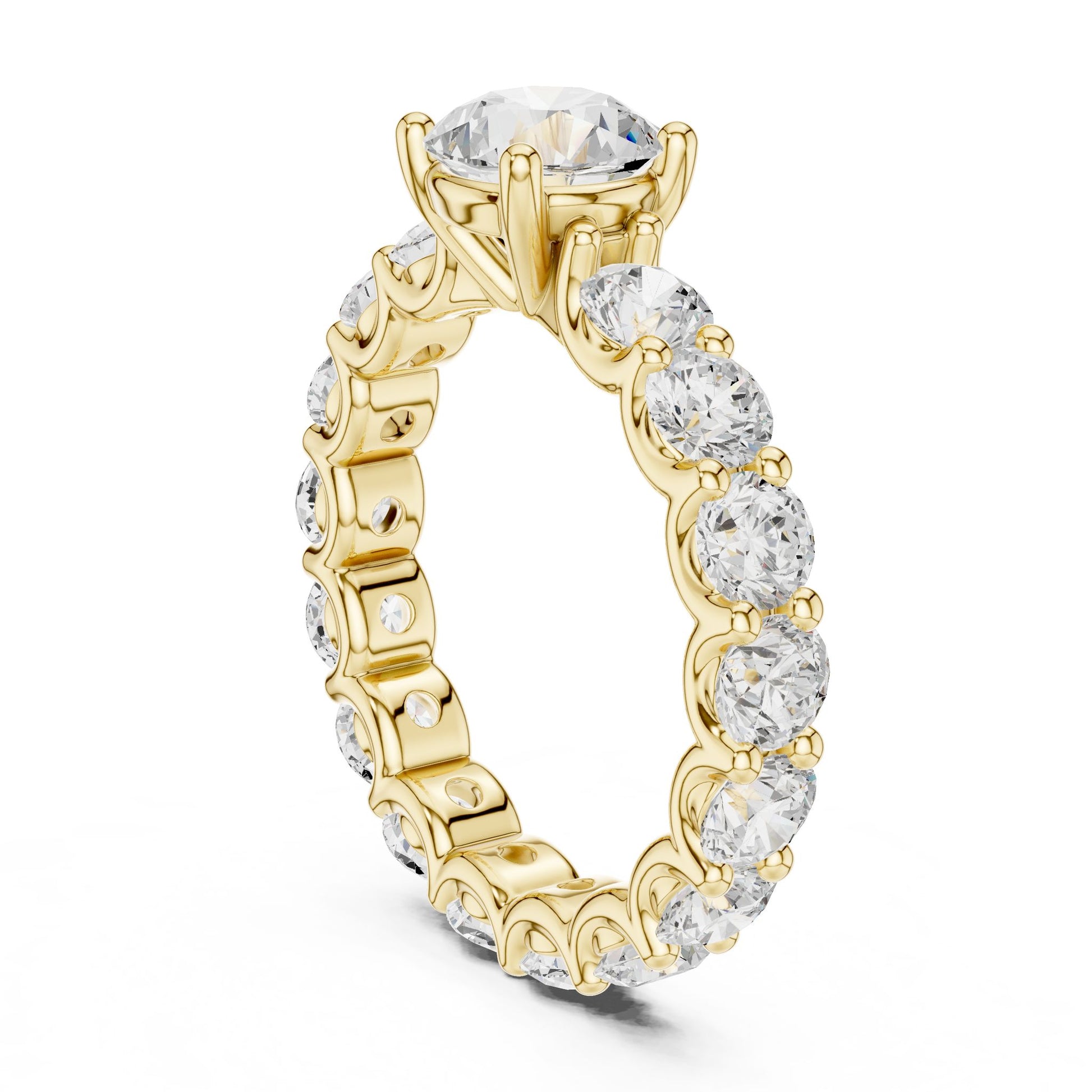 Round Lab Grown Diamond Pave Engagement Ring