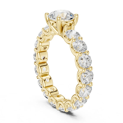 Round Lab Grown Diamond Pave Engagement Ring