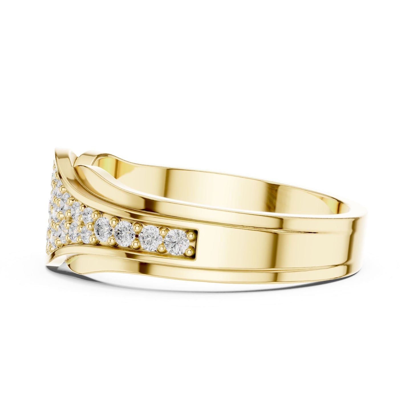 Round Lab Grown Diamond Pave Engagement Ring