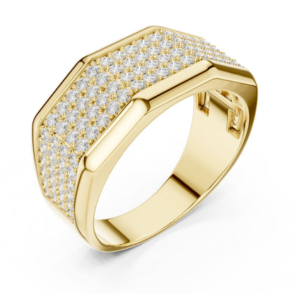 Men's Round Lab Grown Diamond Pave Ring
