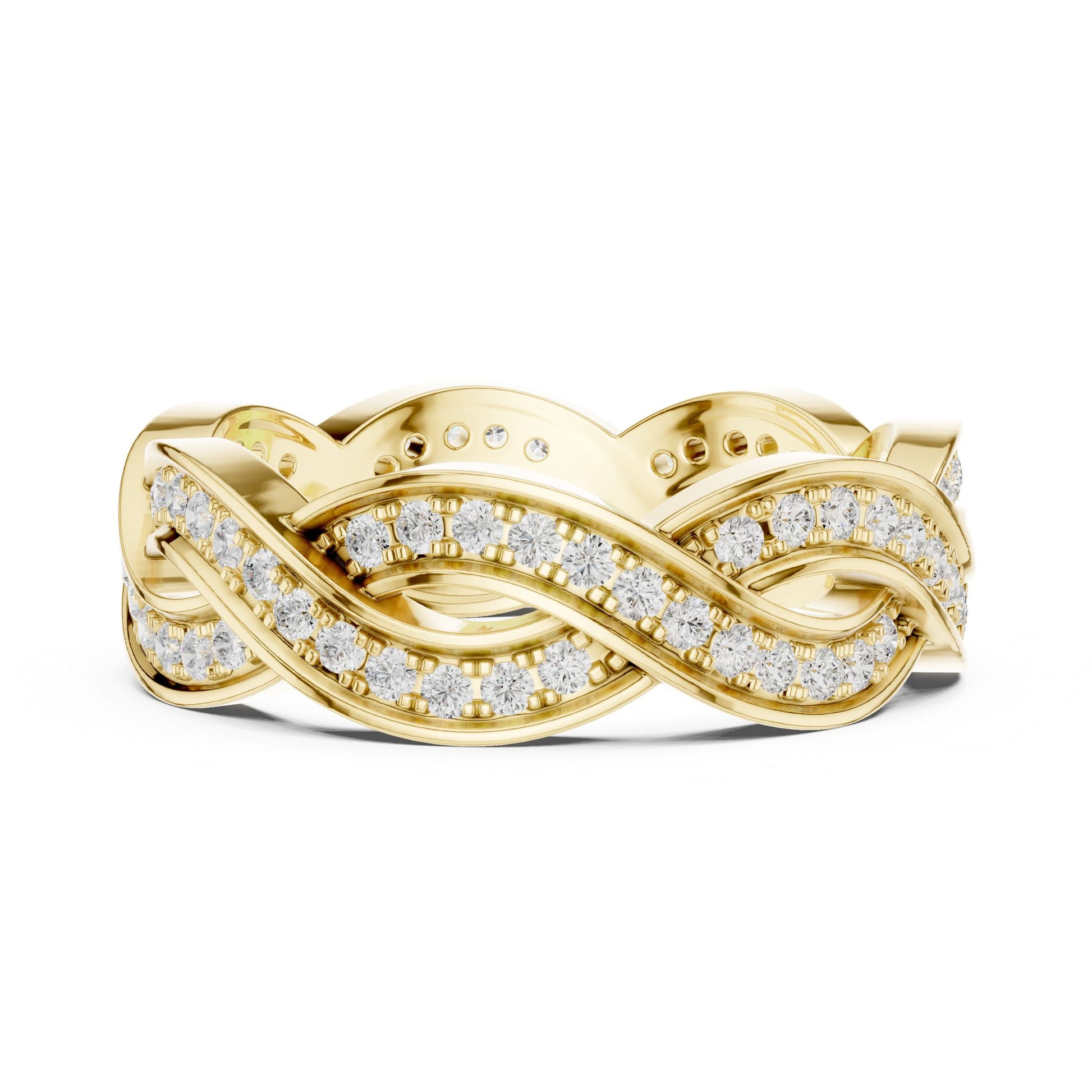 Round Lab Grown Diamond Pave Engagement Ring