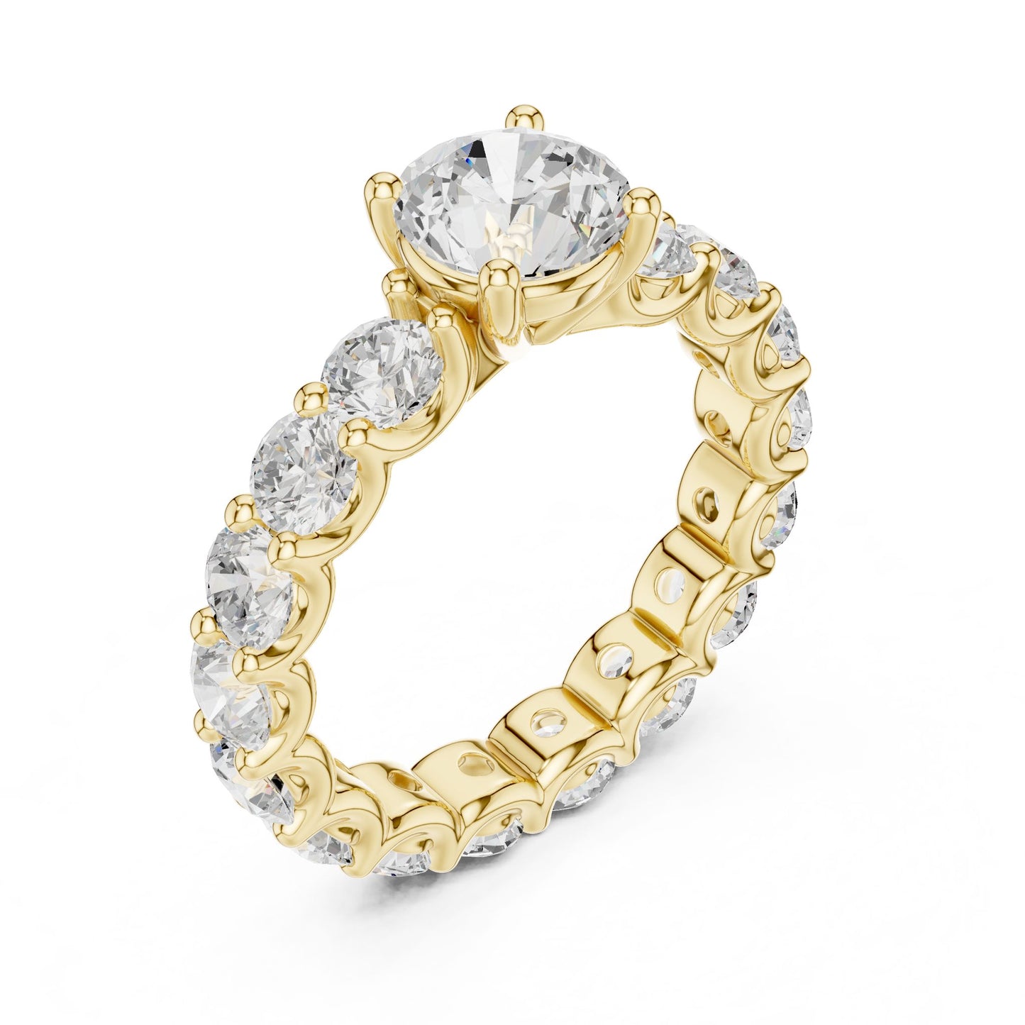 Round Lab Grown Diamond Pave Engagement Ring