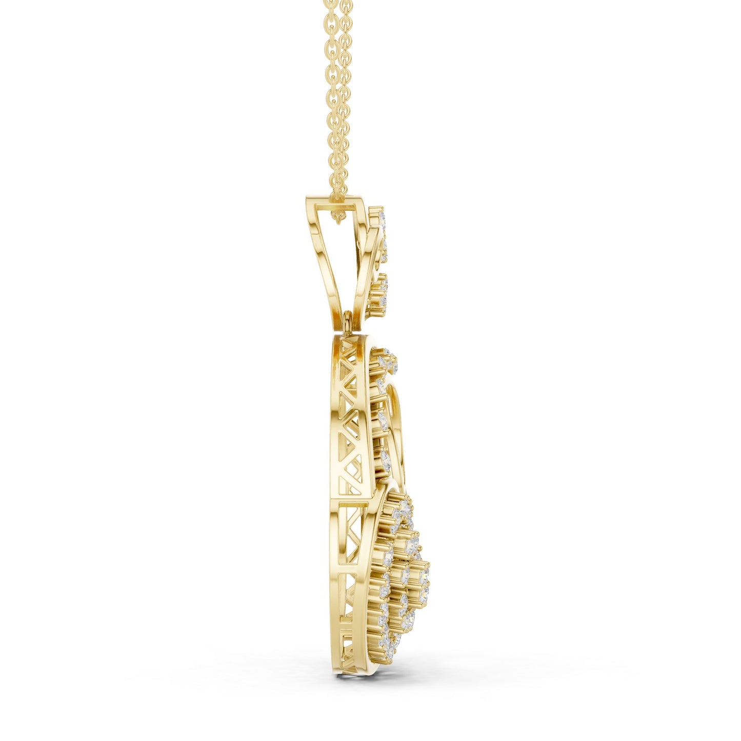 Round Lab Grown Diamond Pave Pendant