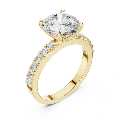 Round Lab Grown Diamond Pave Engagement Ring