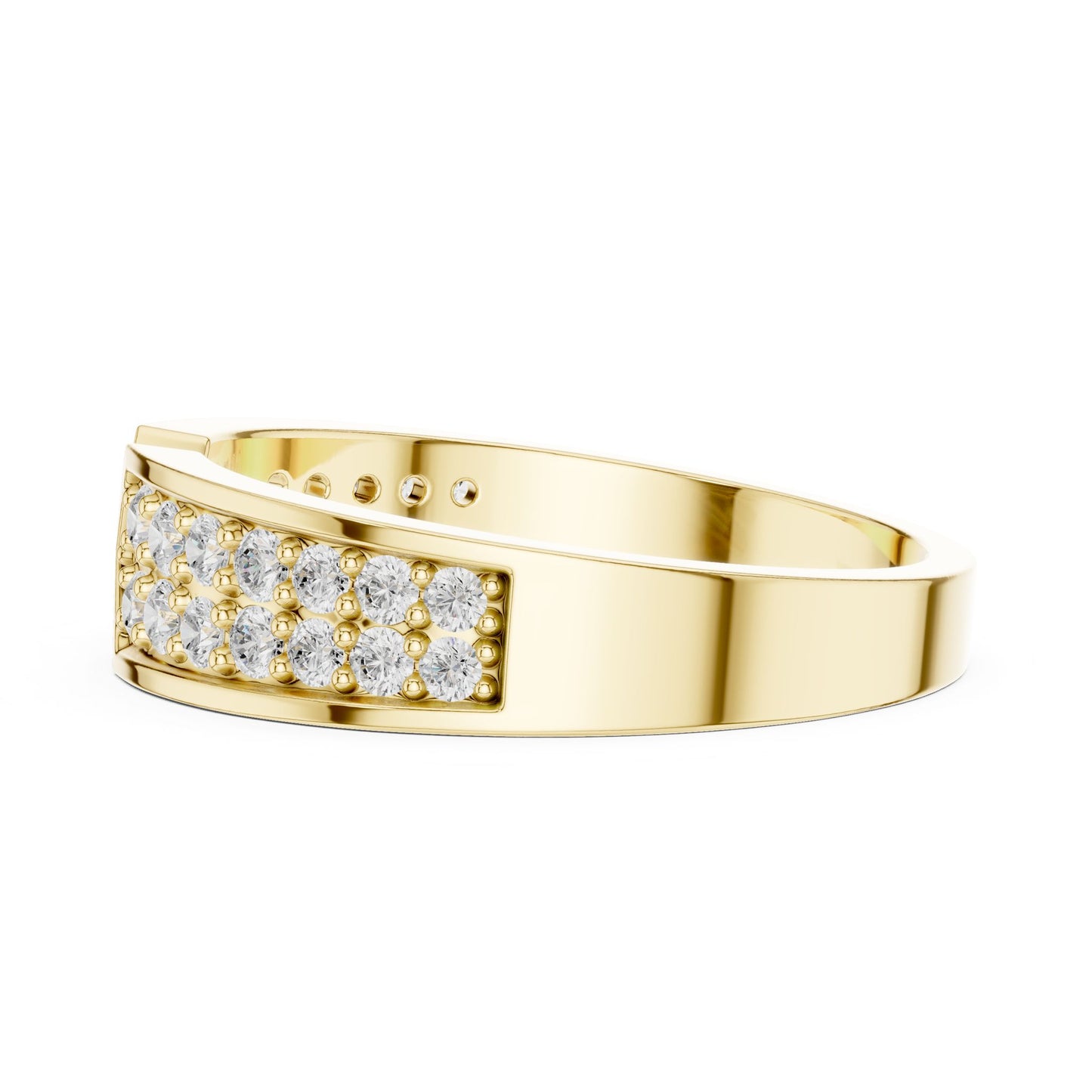 Round Lab Grown Diamond Pave Engagement Ring