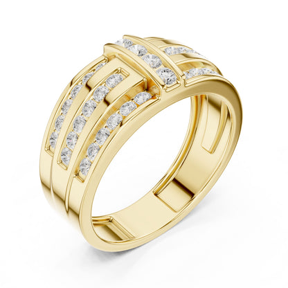 Men's Round Lab Grown Diamond Pave Ring
