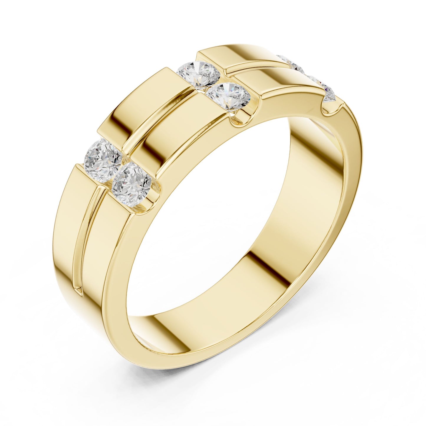 Men's Round Lab Grown Diamond Pave Ring