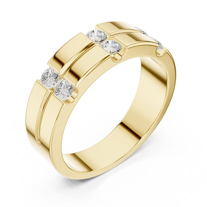 Men's Round Lab Grown Diamond Pave Ring