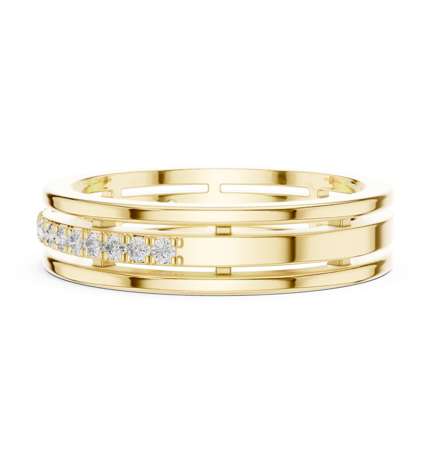 Round Lab Grown Diamond Pave Engagement Ring