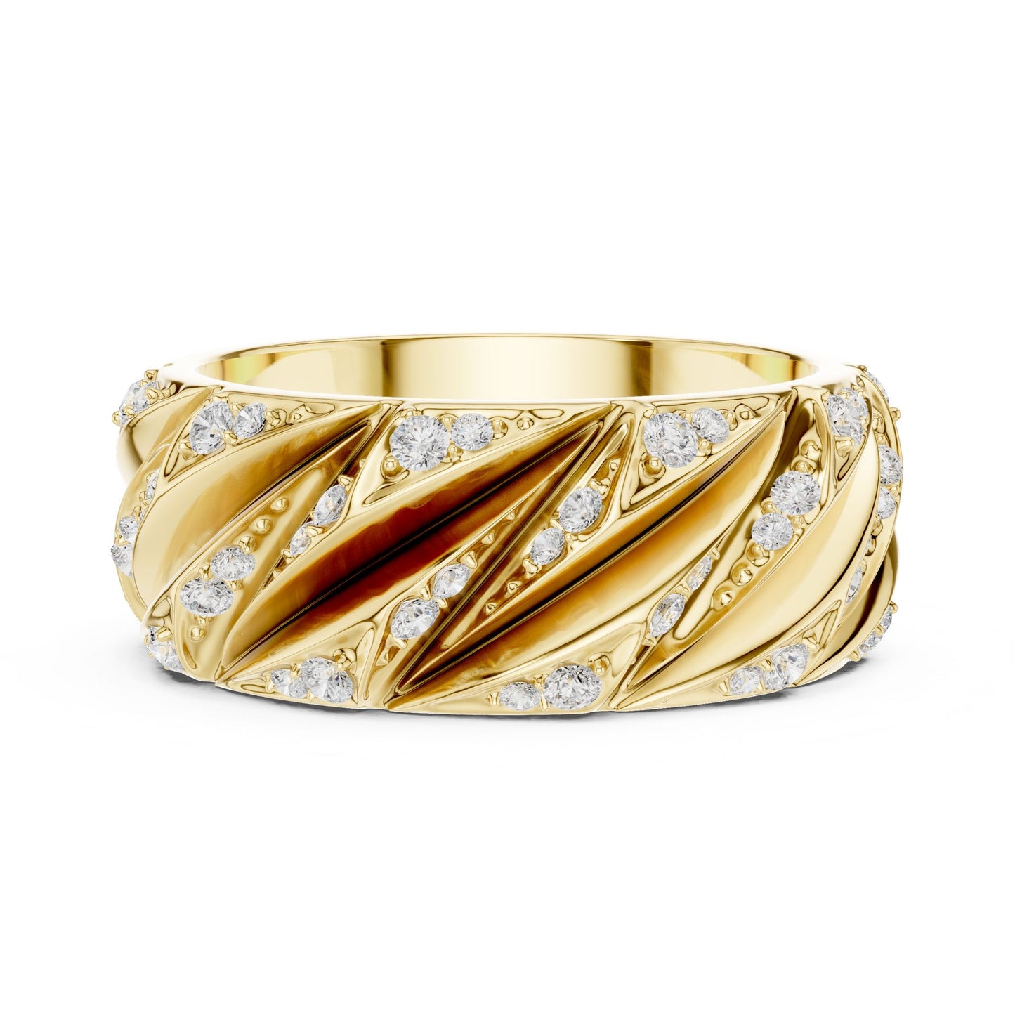 Men's Round Lab Grown Diamond Pave Ring