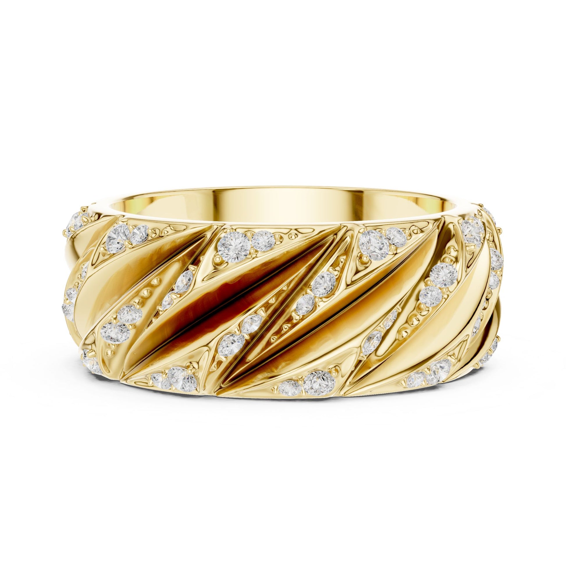 Men's Round Lab Grown Diamond Pave Ring