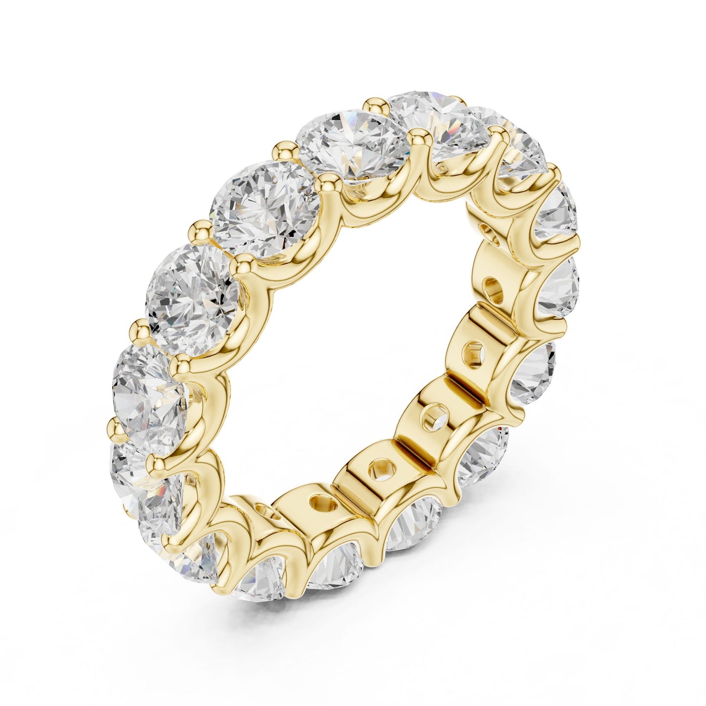 Round Lab Grown Diamond Pave Engagement Ring