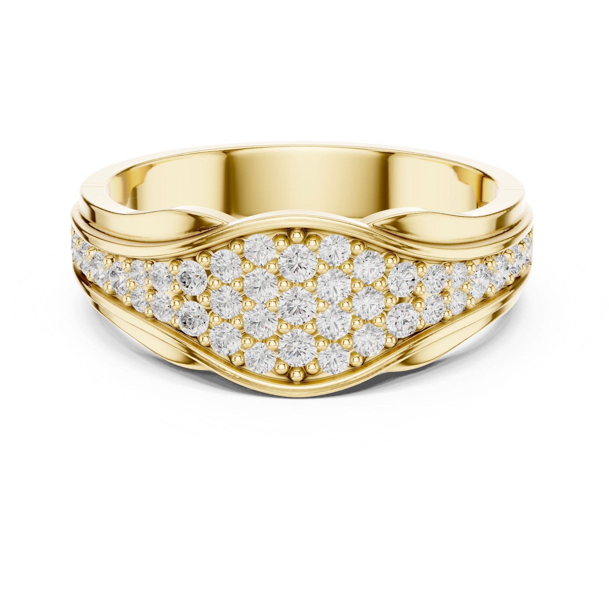 Round Lab Grown Diamond Pave Engagement Ring