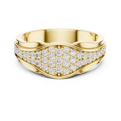Round Lab Grown Diamond Pave Engagement Ring