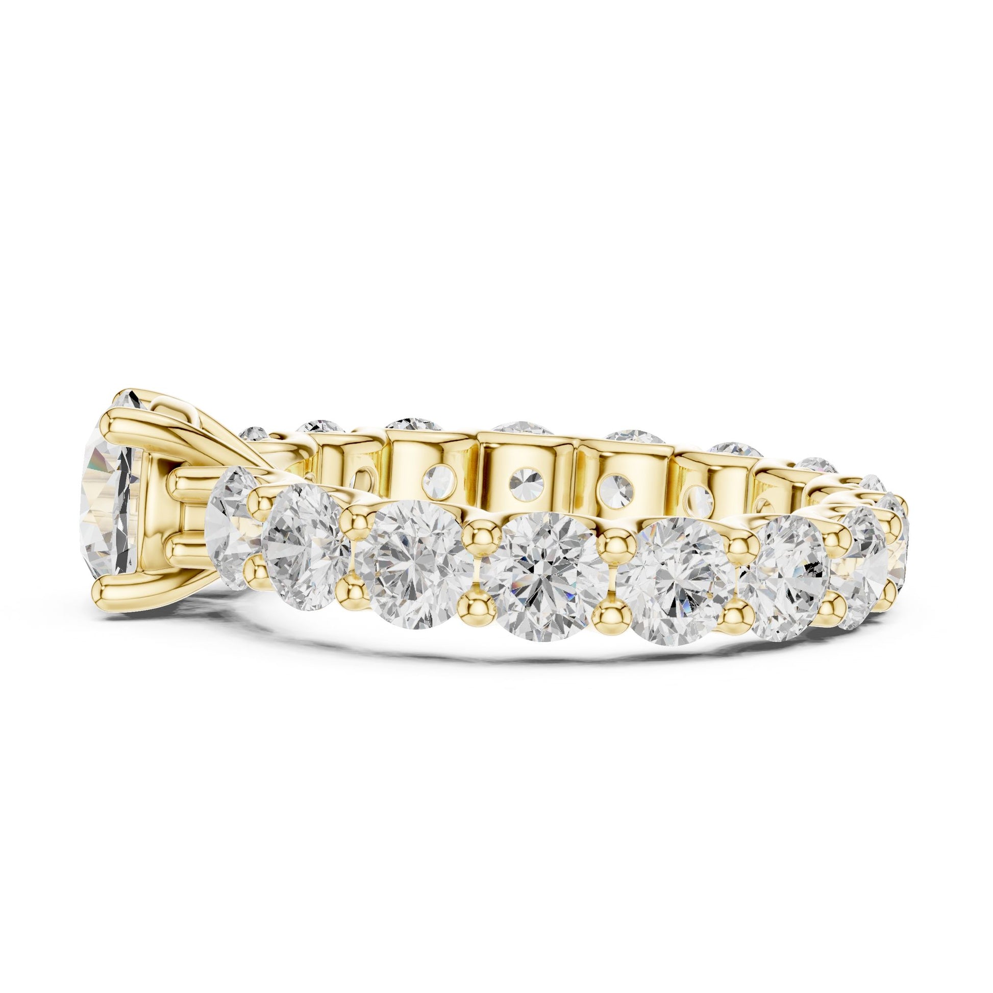 Round Lab Grown Diamond Pave Engagement Ring