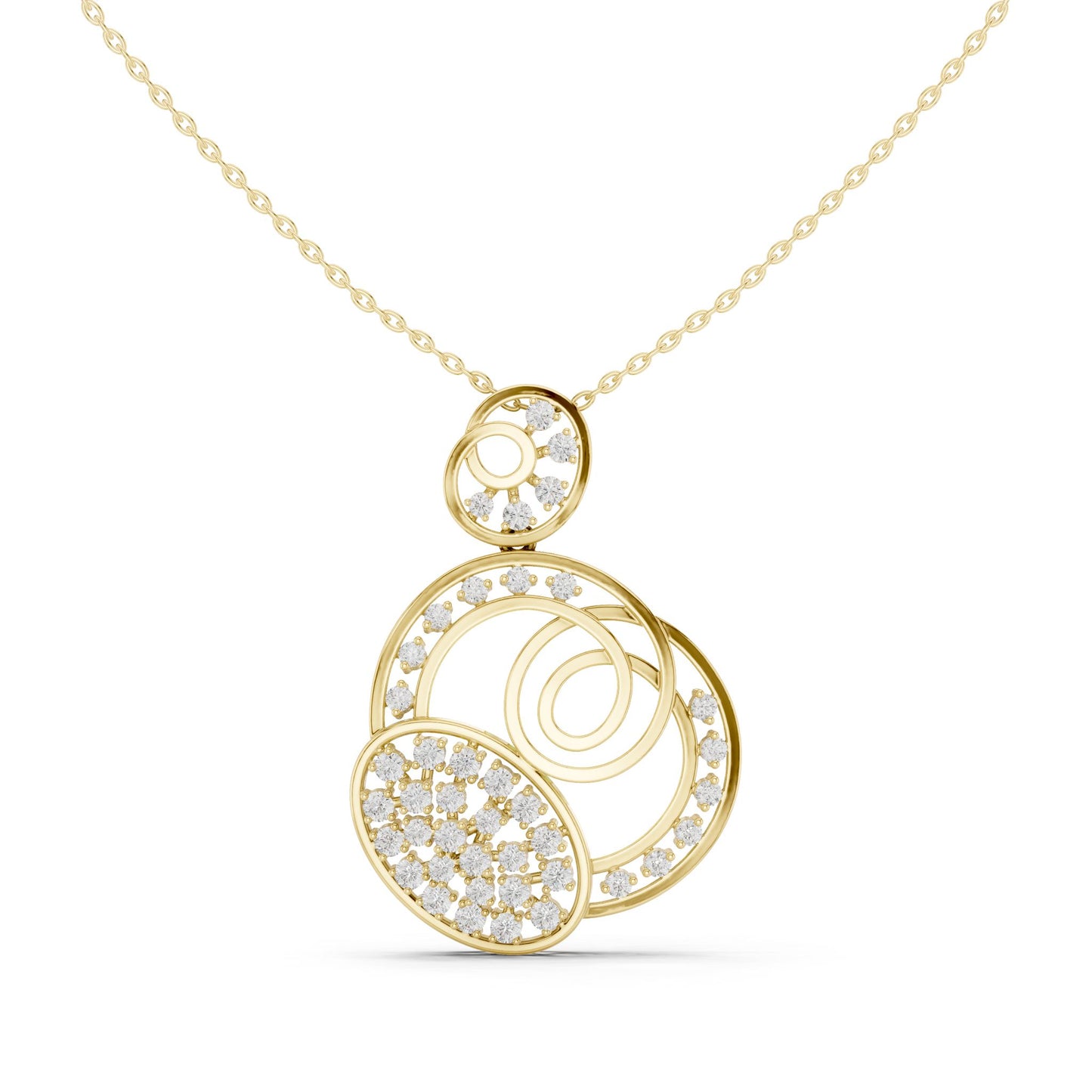 Round Lab Grown Diamond Pave Pendant