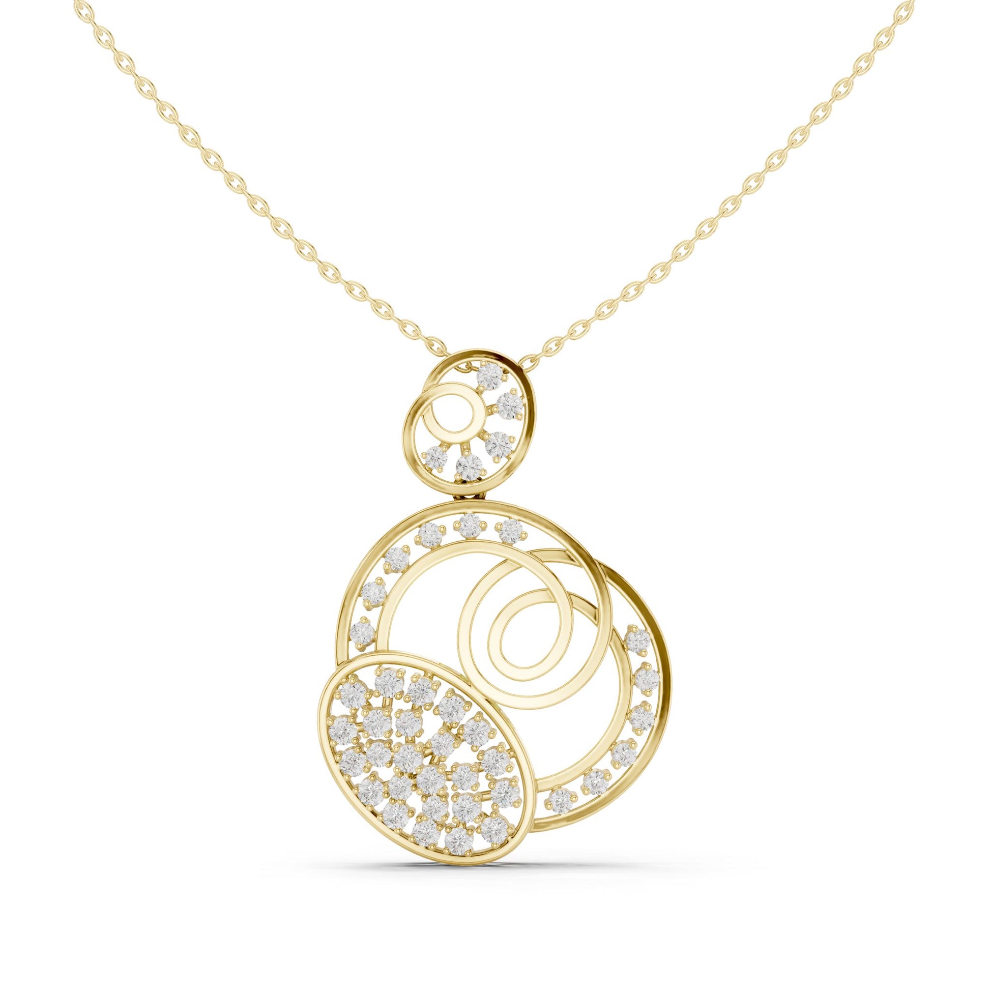 Round Lab Grown Diamond Pave Pendant