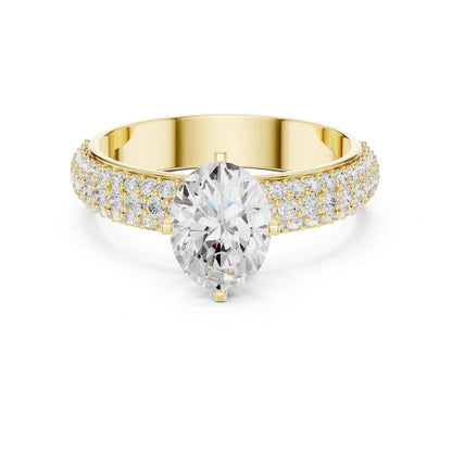 Round Lab Grown Diamond Pave Engagement Ring