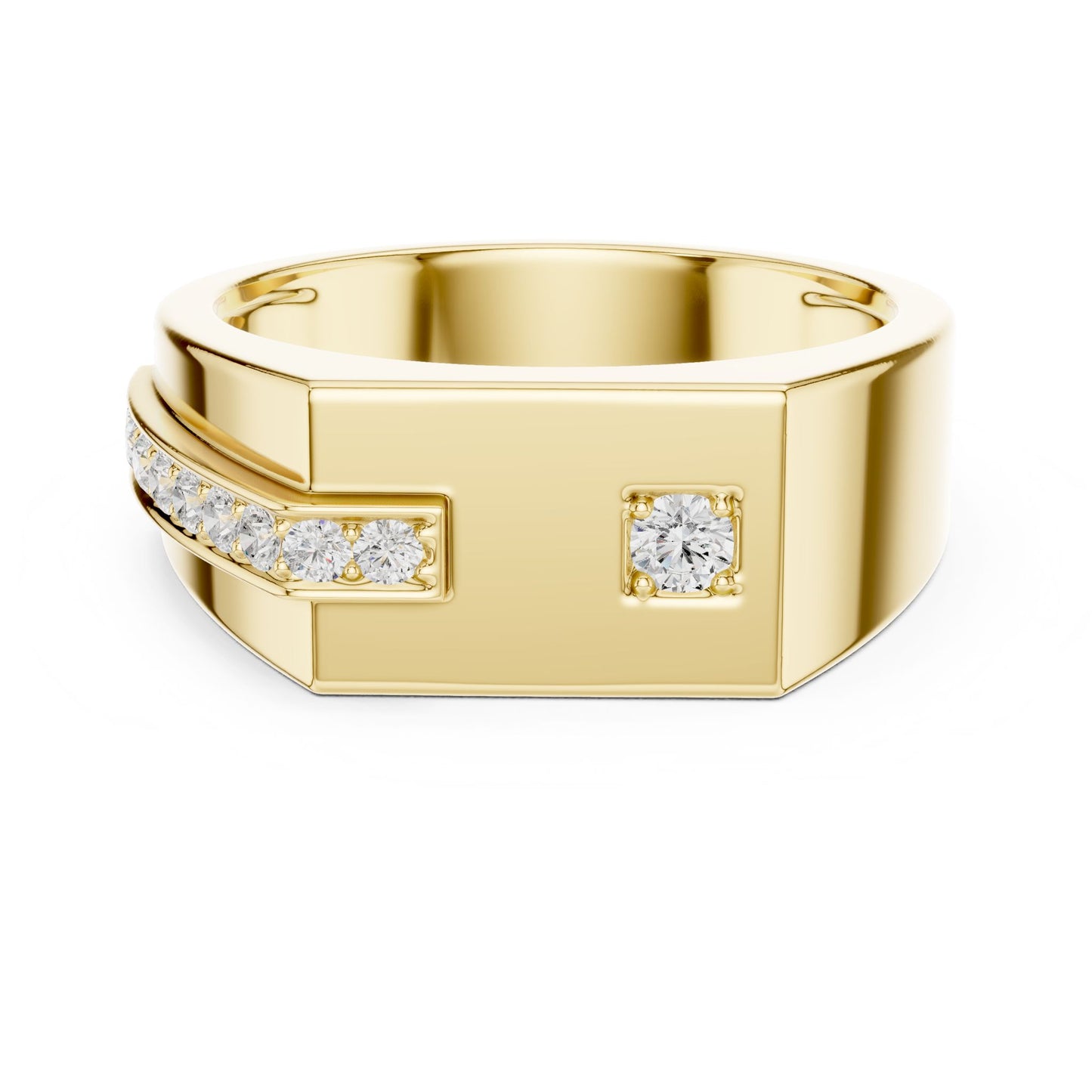 Men's Round Lab Grown Diamond Pave Ring
