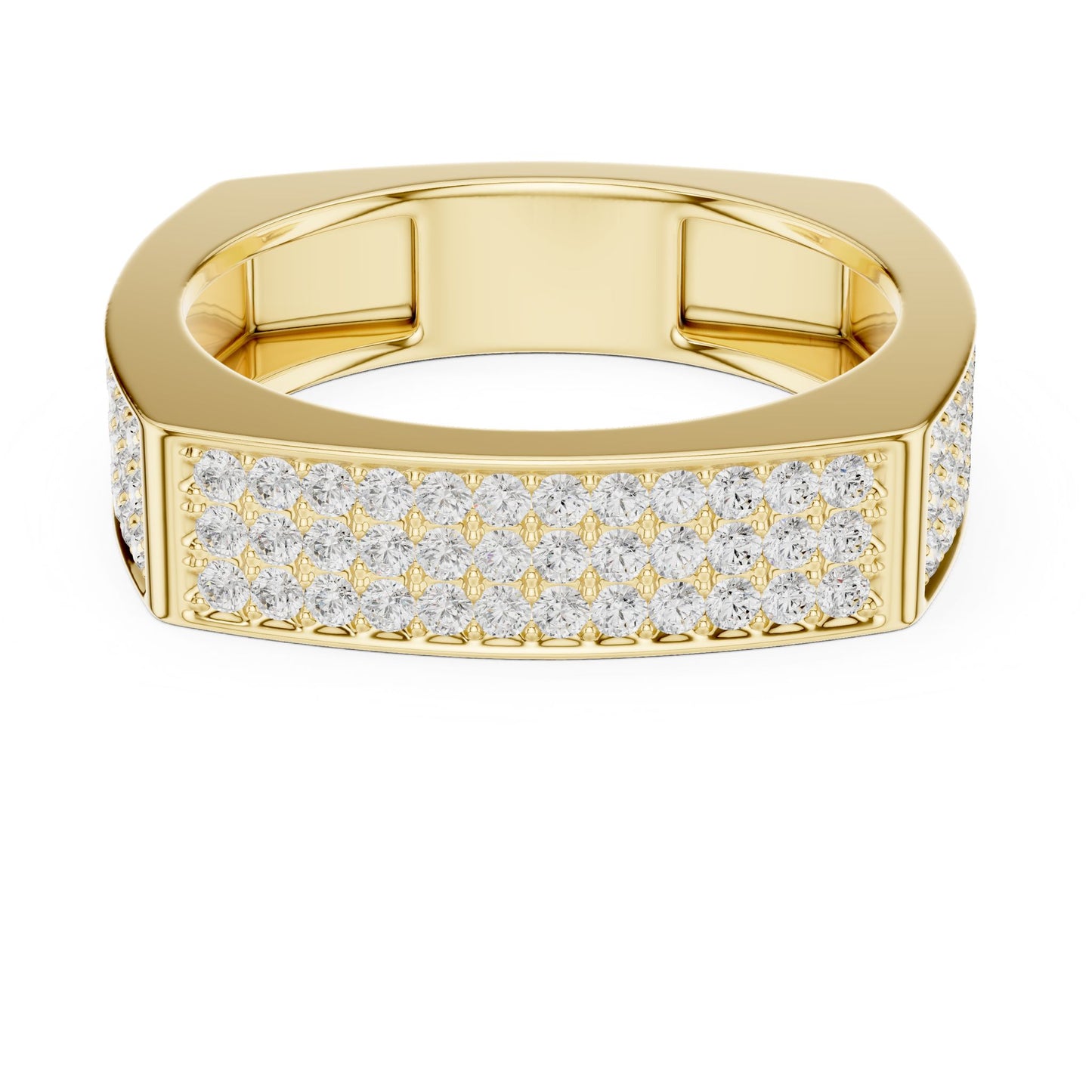Men's Round Lab Grown Diamond Pave Ring