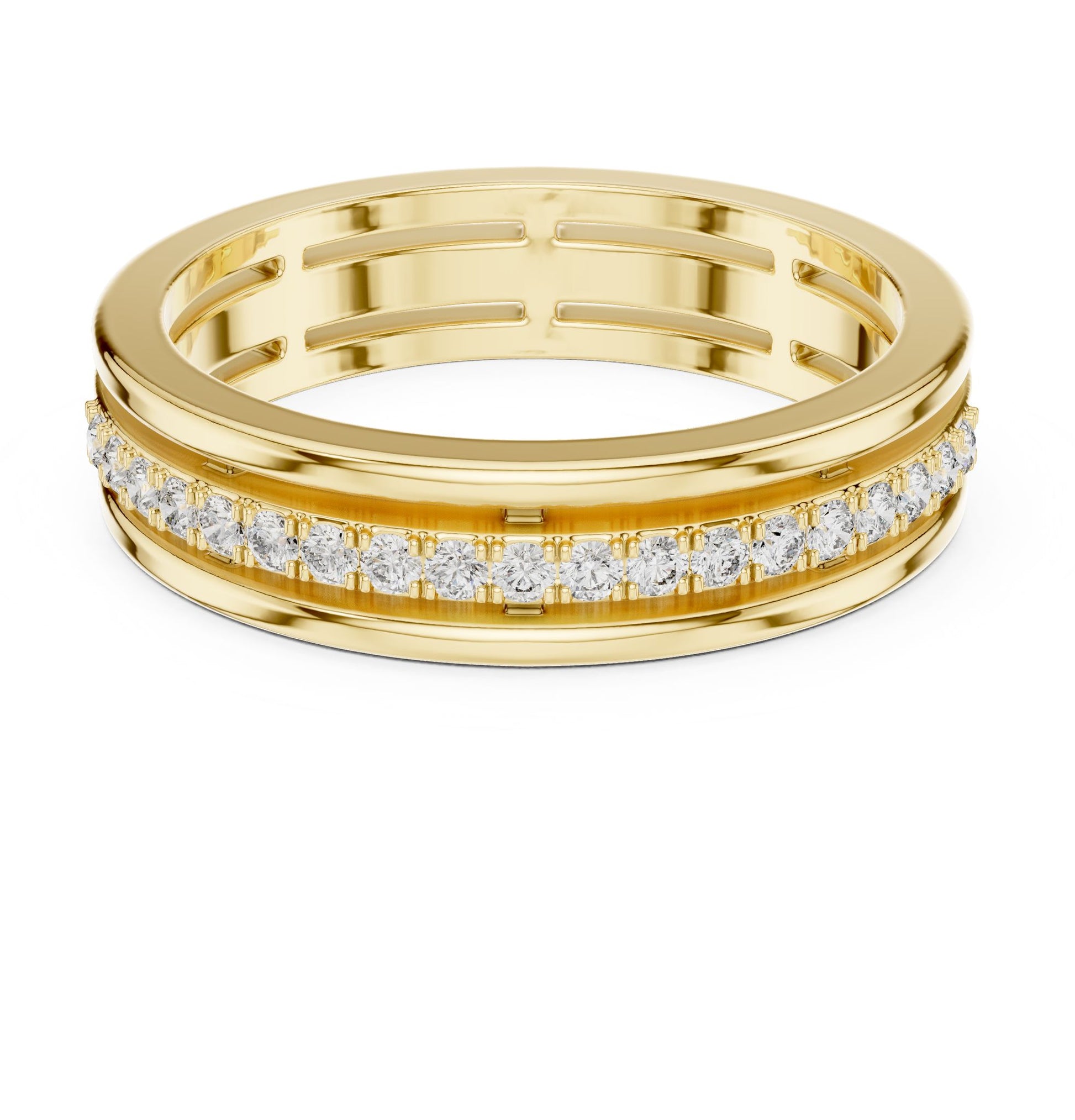 Round Lab Grown Diamond Pave Engagement Ring