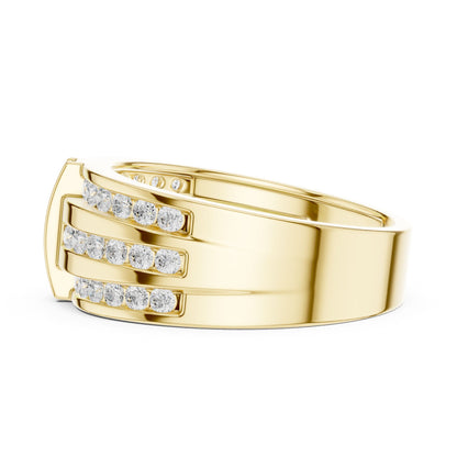 Men's Round Lab Grown Diamond Pave Ring