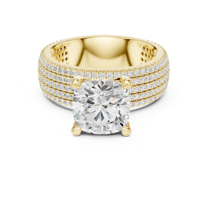 Round Lab Grown Diamond Pave Engagement Ring